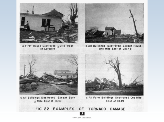Damage caused by the April 9, 1953, tornado. 